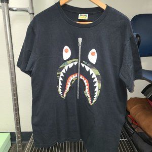 Used BAPE Color Camo Shark T-Shirt 'Black/Green' Size XL